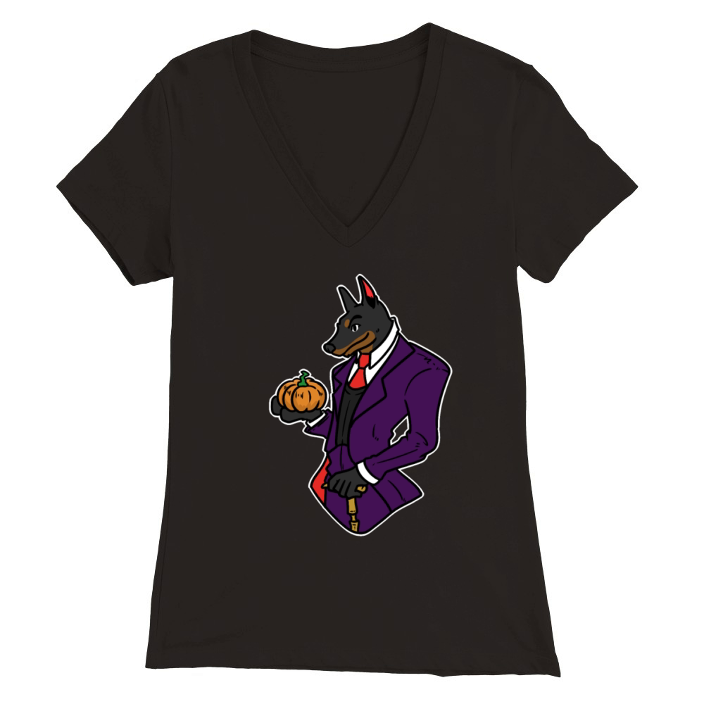 Witch witches horror broom costume Halloween Premium Womens V-Neck T-shirt