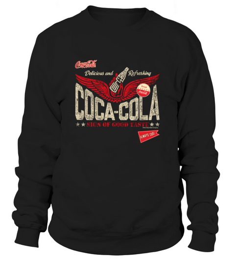 Coca-Cola Sign Of Good Taste Wings Vintage Logo Sweatshirt Unisex