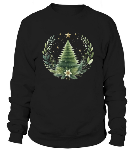 Watercolor Christmas tree Clipart 03 Sweatshirt Unisex