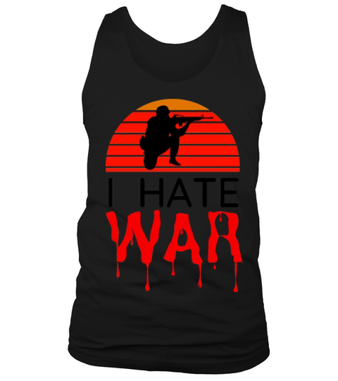 Hate war bloody text retro vintage design Tank Top Unisex