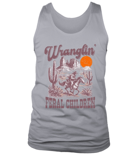 Raccoon Cowboy L Color Retro Purple Tank Top Unisex