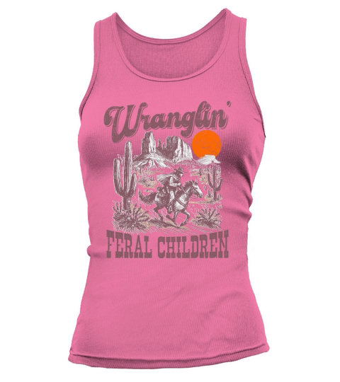 Raccoon Cowboy L Color Retro Purple Tank top Woman