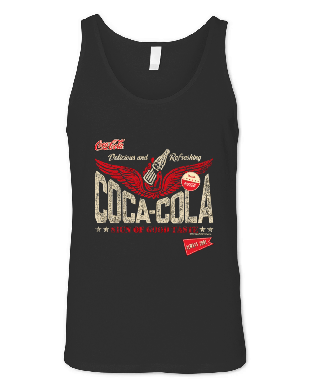 Coca-Cola Sign Of Good Taste Wings Vintage Logo Unisex Jersey Tank