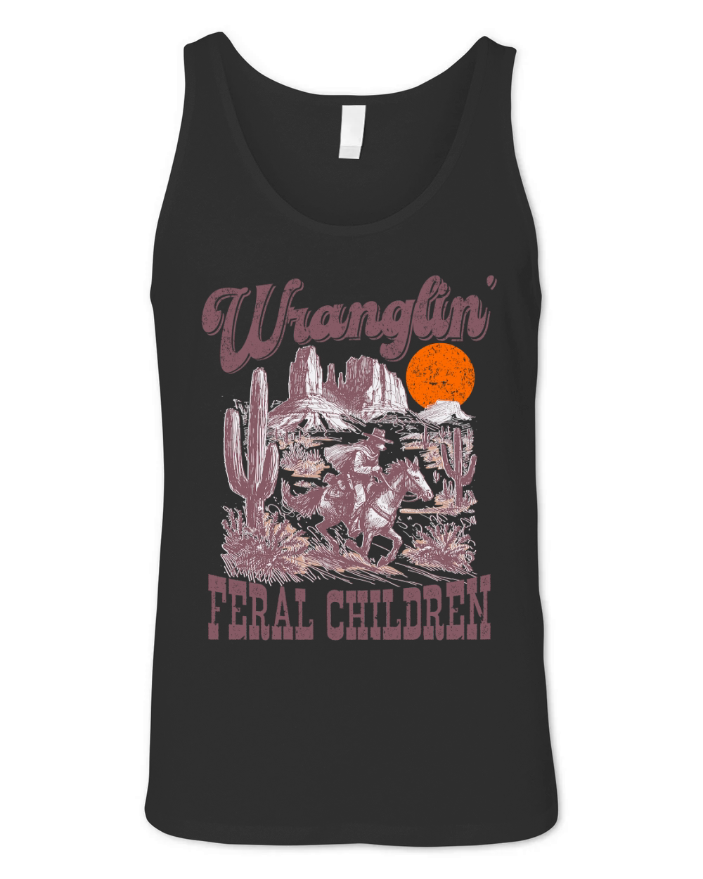 Raccoon Cowboy L Color Retro Purple Unisex Jersey Tank