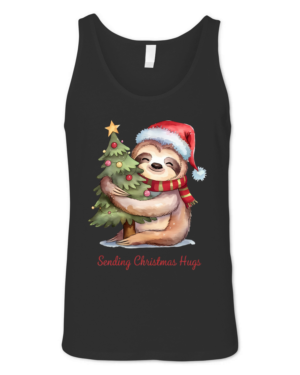 Sending Christmas Hugs Vintage Christmas 02 Unisex Jersey Tank