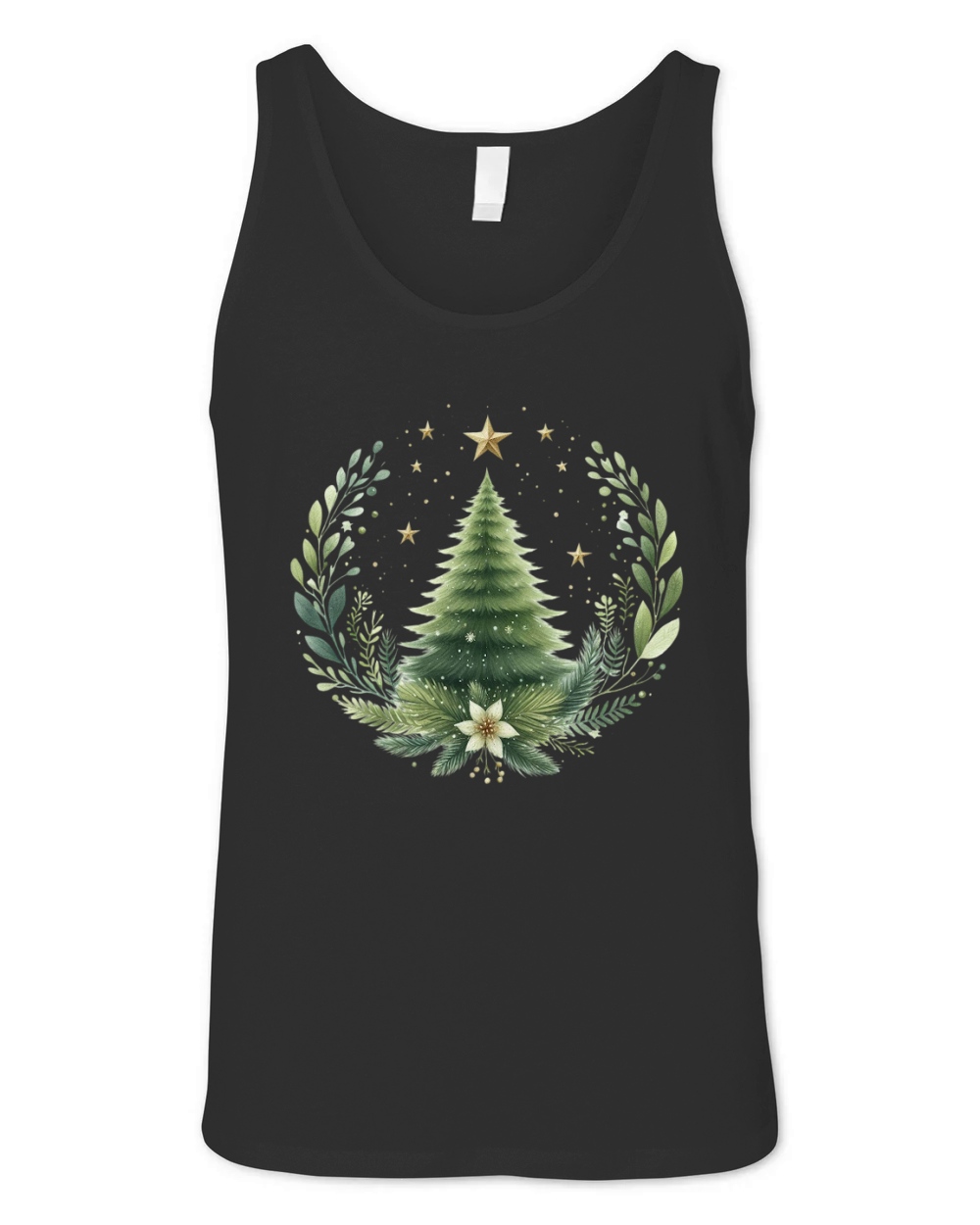 Watercolor Christmas tree Clipart 03 Unisex Jersey Tank
