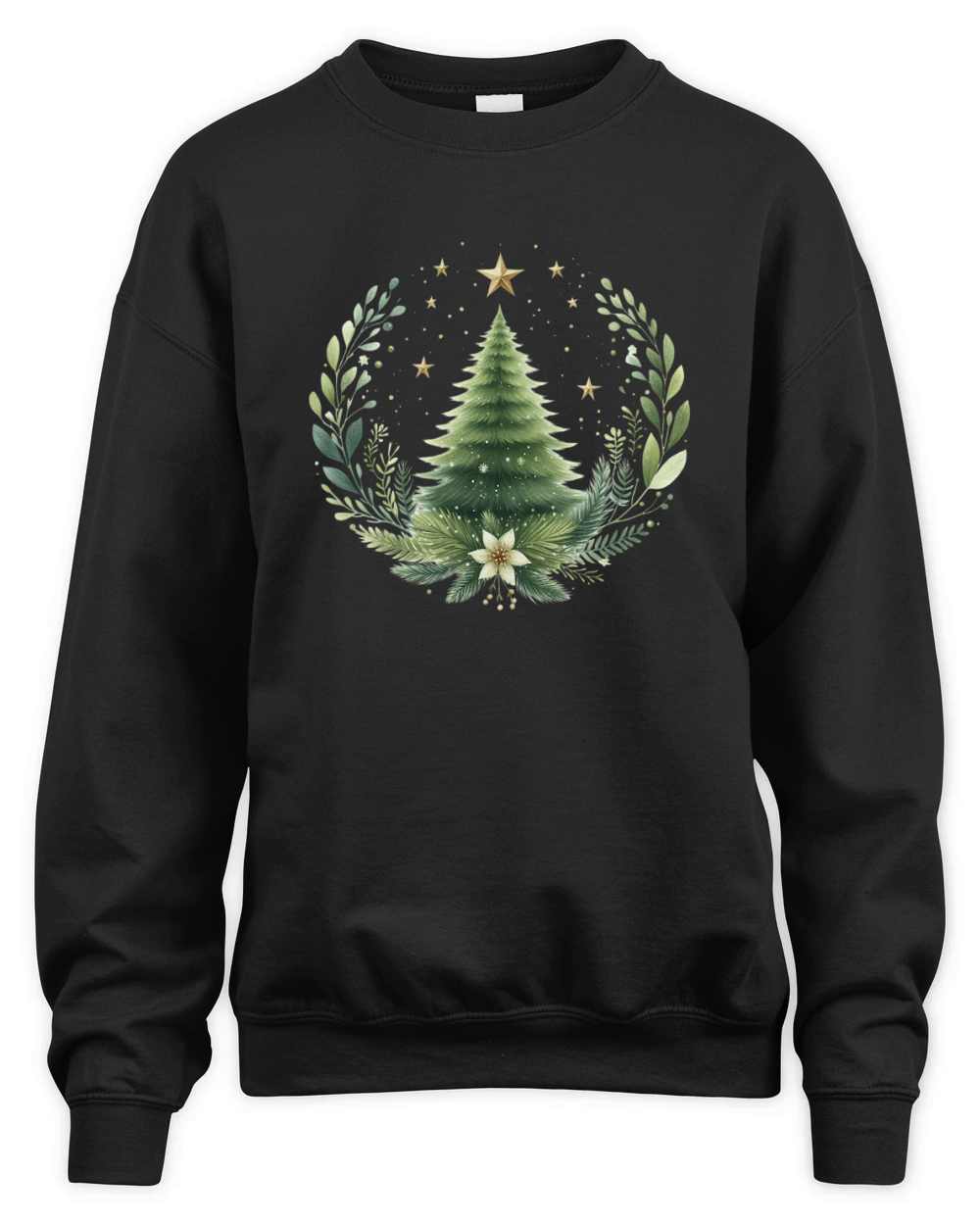 Watercolor Christmas tree Clipart 03 Unisex Premium Crewneck Sweatshirt