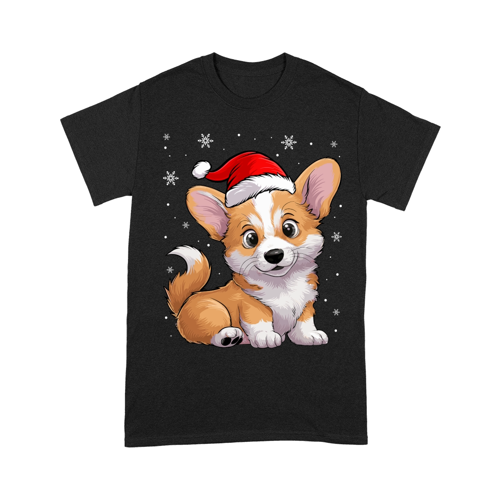 adorable corgi dog wearing santa hat Unisex T-Shirt