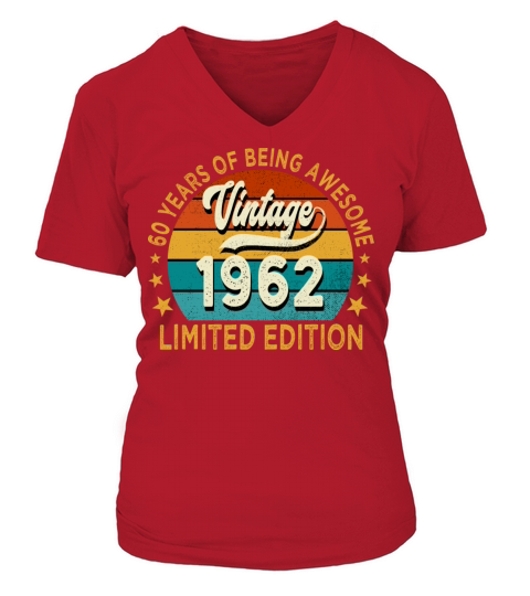 1962 Vintage Birthday Gift Limited Edition 60th V-neck T-Shirt Woman