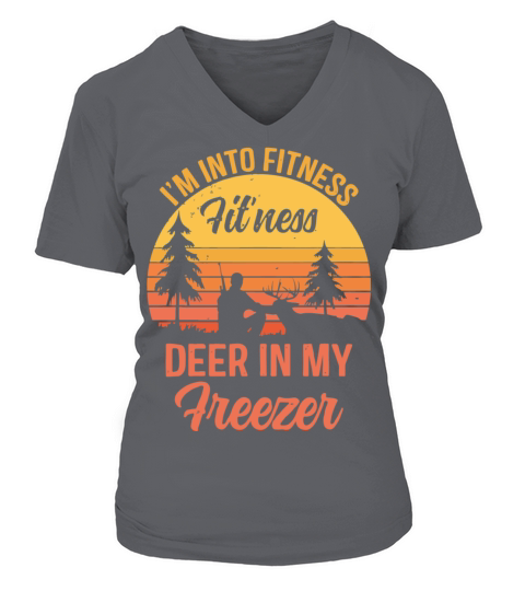 Buck Funny Deer Hunting Hunter Fitness V-neck T-Shirt Woman