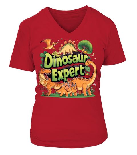 Dinosaur Expert 2 V-neck T-Shirt Woman