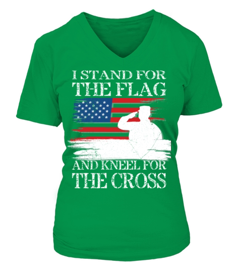 I Stand For The Flag And Kneel For The Cross Tee V-neck T-Shirt Woman