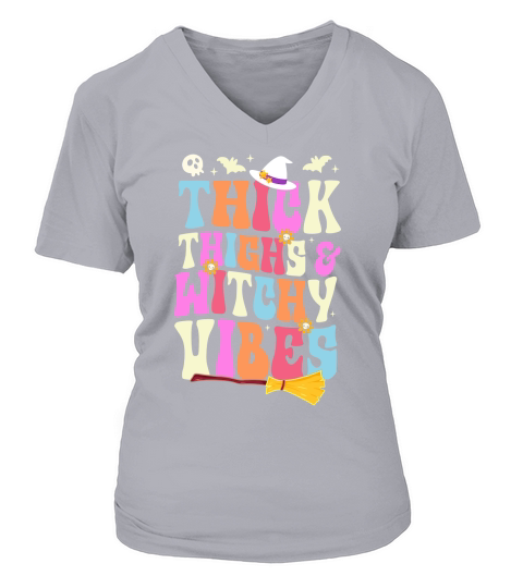 Thick Thighs And Witchy Vibes V-neck T-Shirt Woman