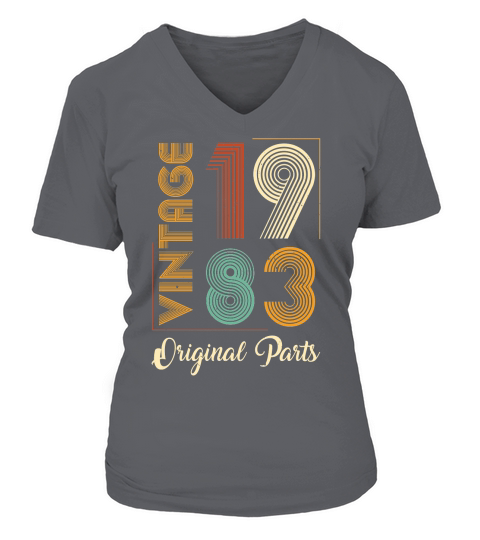 Vintage 1983 Original Parts Birthday (1) V-neck T-Shirt Woman