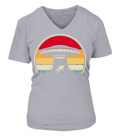 Vintage UFO Alien 10 V-neck T-Shirt Woman