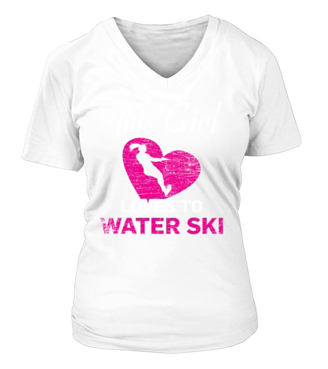Water ski Girl V-neck T-Shirt Woman