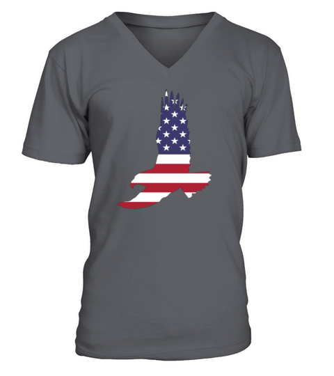 American Flag American Eagle Patriotic Symbol V-Neck T-shirt