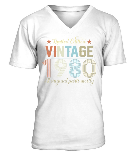 Birthday   Limited Edition Vintage 1980 V-Neck T-shirt