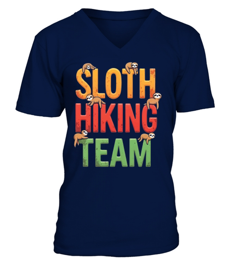 Sloth hiking team V-Neck T-shirt