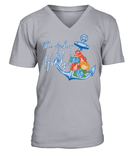 The Anchor Holds Floral V-Neck T-shirt