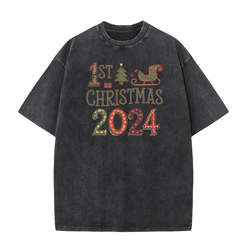 1st christmas 2024 8 Washed T-Shirt
