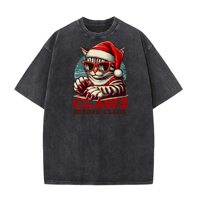 Claws Before Claus Washed T-Shirt