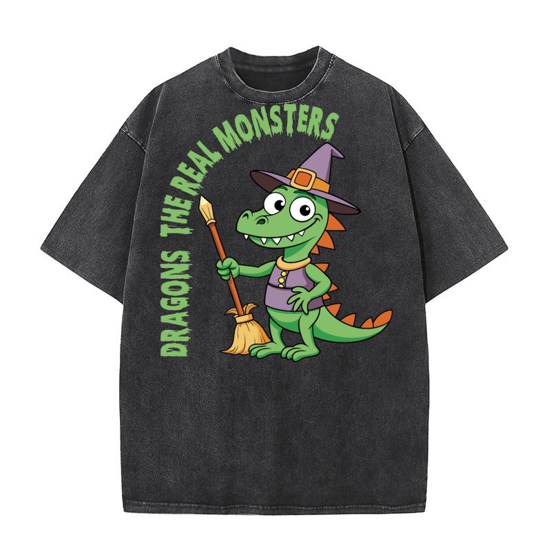 Dragons the real monsters Washed T-Shirt