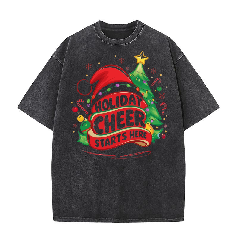 Holiday cheer starts here 3 Washed T-Shirt