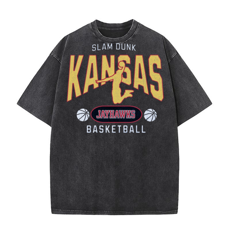 Kansas Slam Dunk Basketball Washed T-Shirt