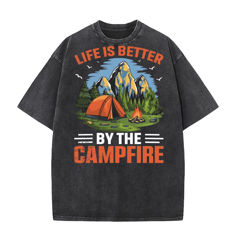 Life Is Better By The Campfire Washed T-Shirt