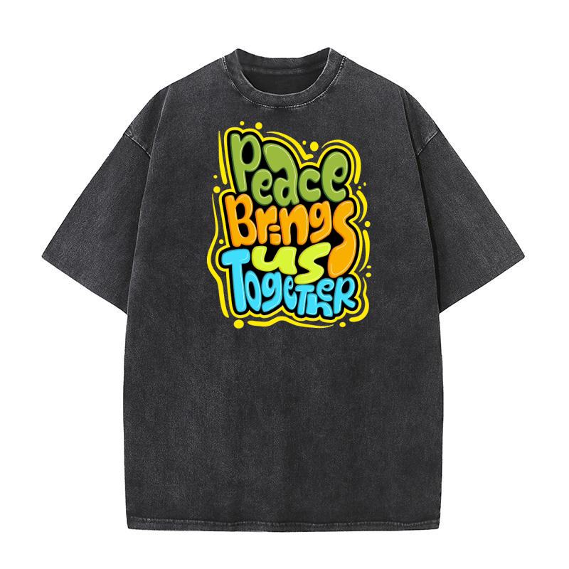 Peace bring us together Washed T-Shirt
