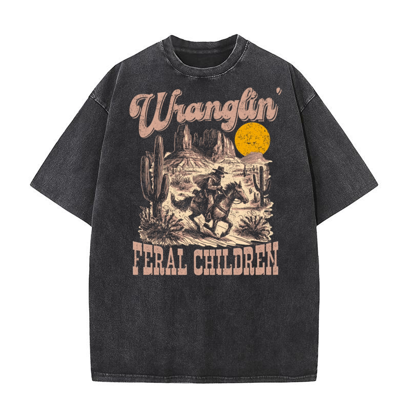 Raccoon Cowboy Color Washed T-Shirt