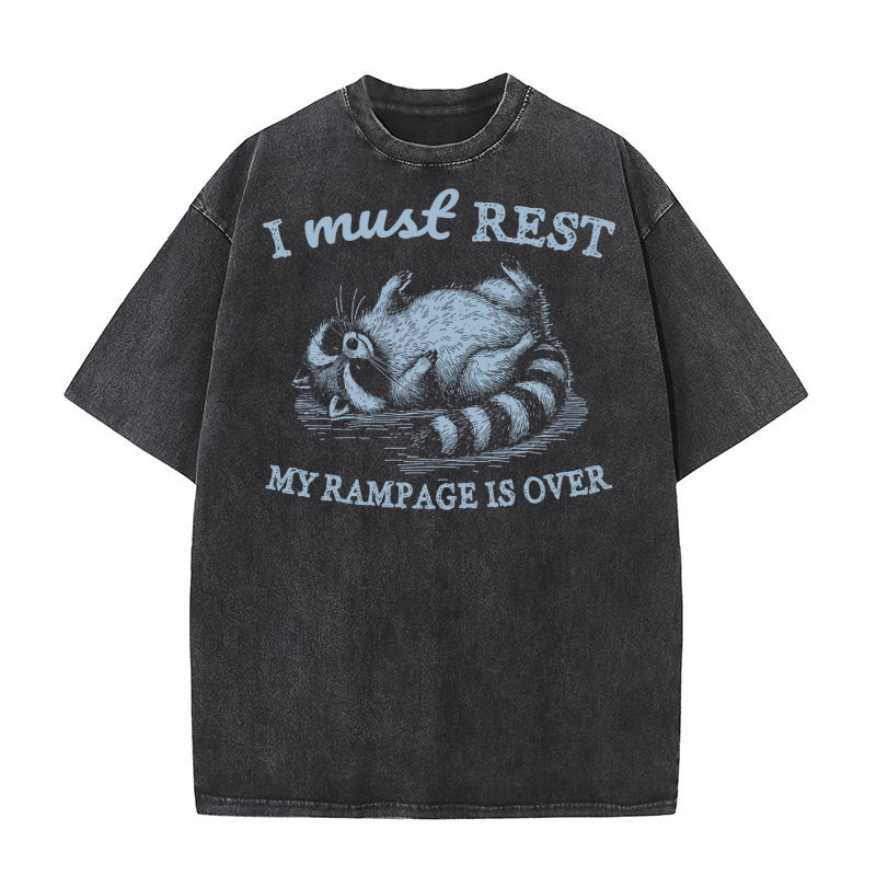 Raccoon weird sleeping D Grey Washed T-Shirt