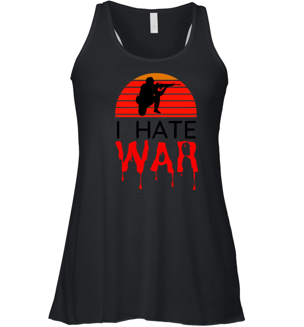 Hate war bloody text retro vintage design Women's Flowy Tank Top