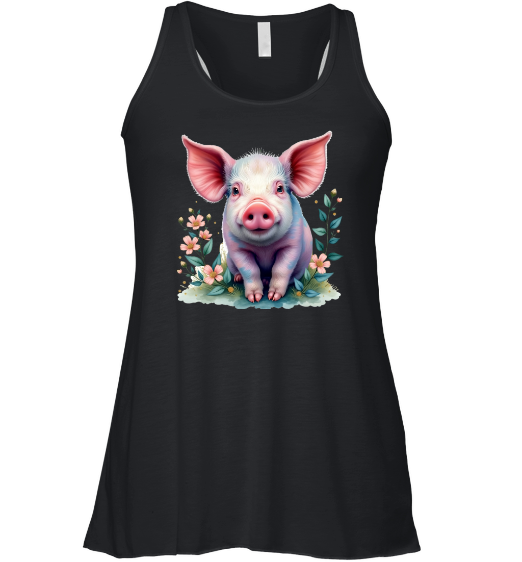 Pig Fur Pink 08 Women's Flowy Tank Top
