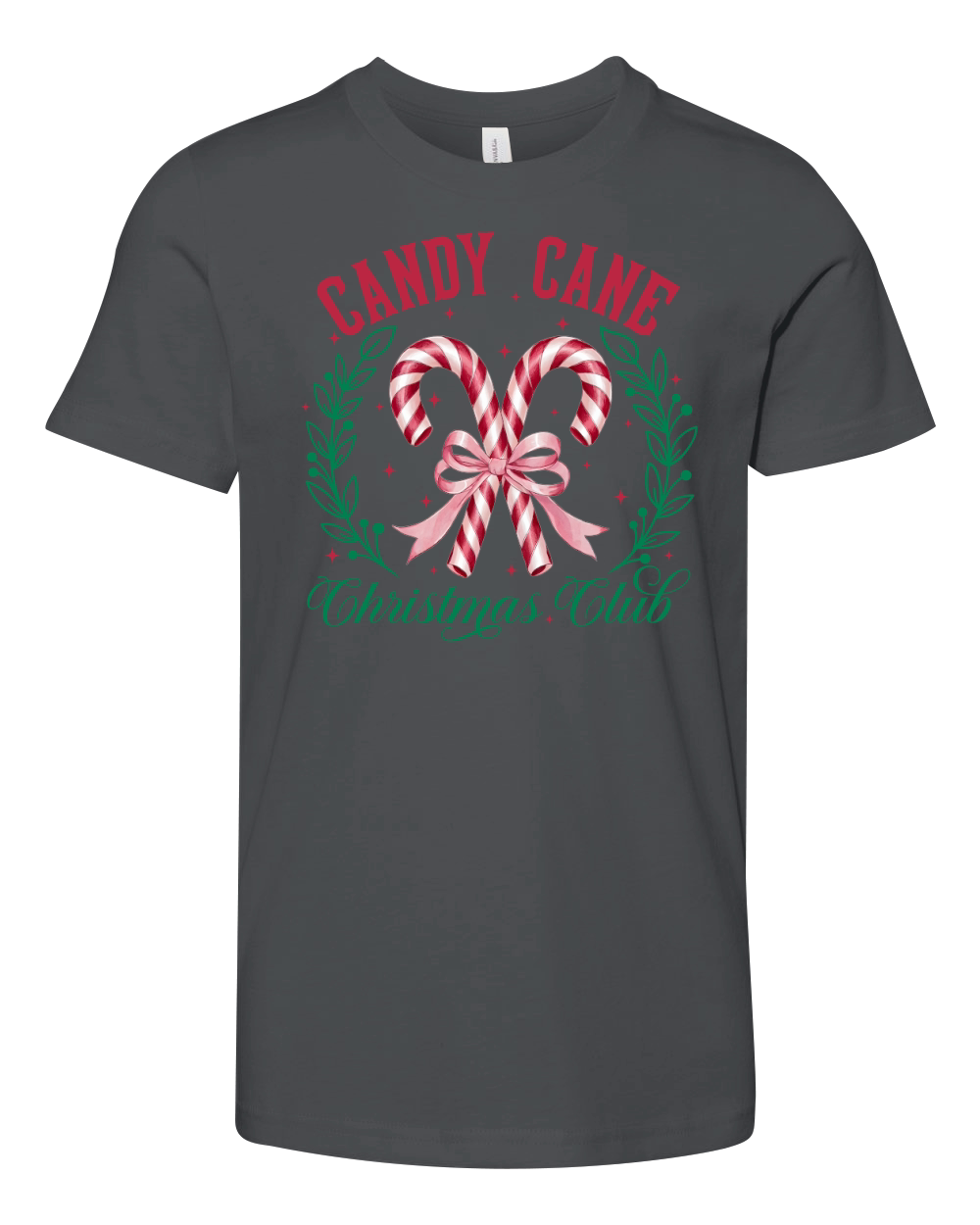 Candy cane Christmas Club Youth Unisex Jersey Tee