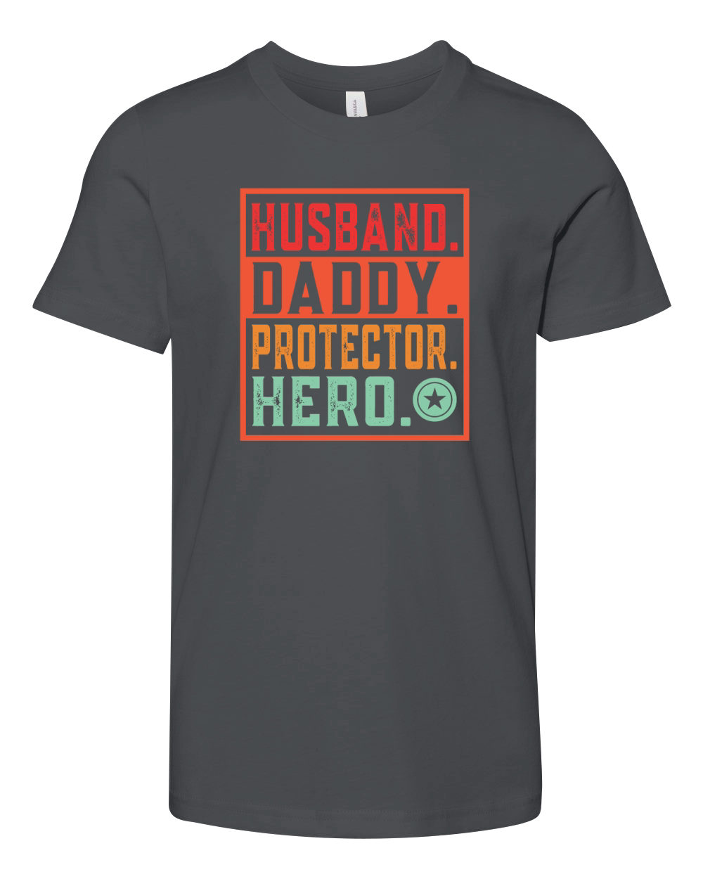 Husband daddy protector hero Youth Unisex Jersey Tee