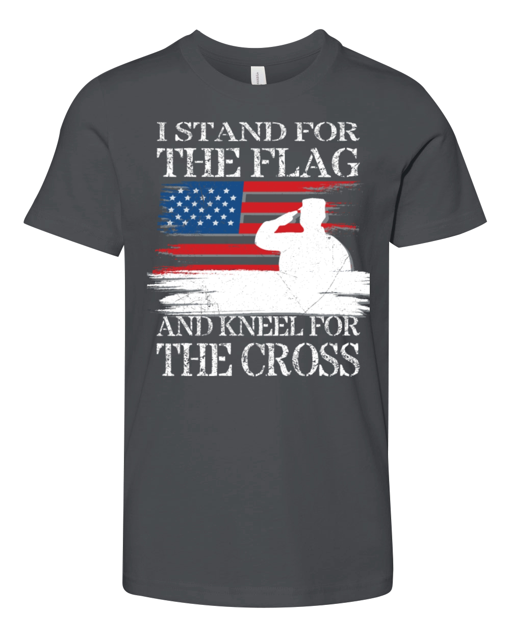 I Stand For The Flag And Kneel For The Cross Tee Youth Unisex Jersey Tee