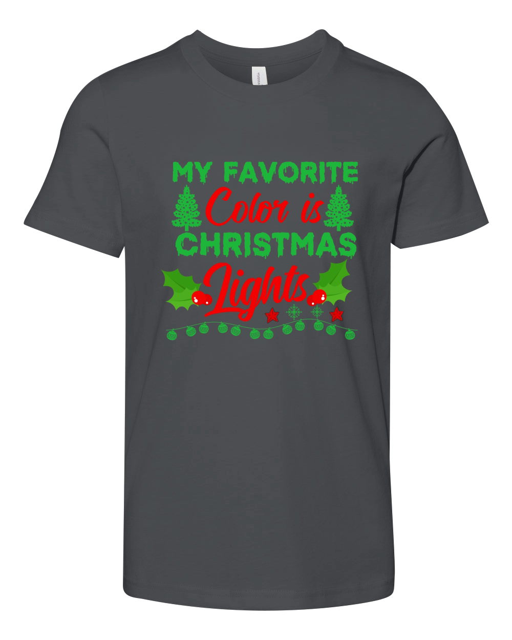 My Favorite Color is Christmas Lights  2 Youth Unisex Jersey Tee