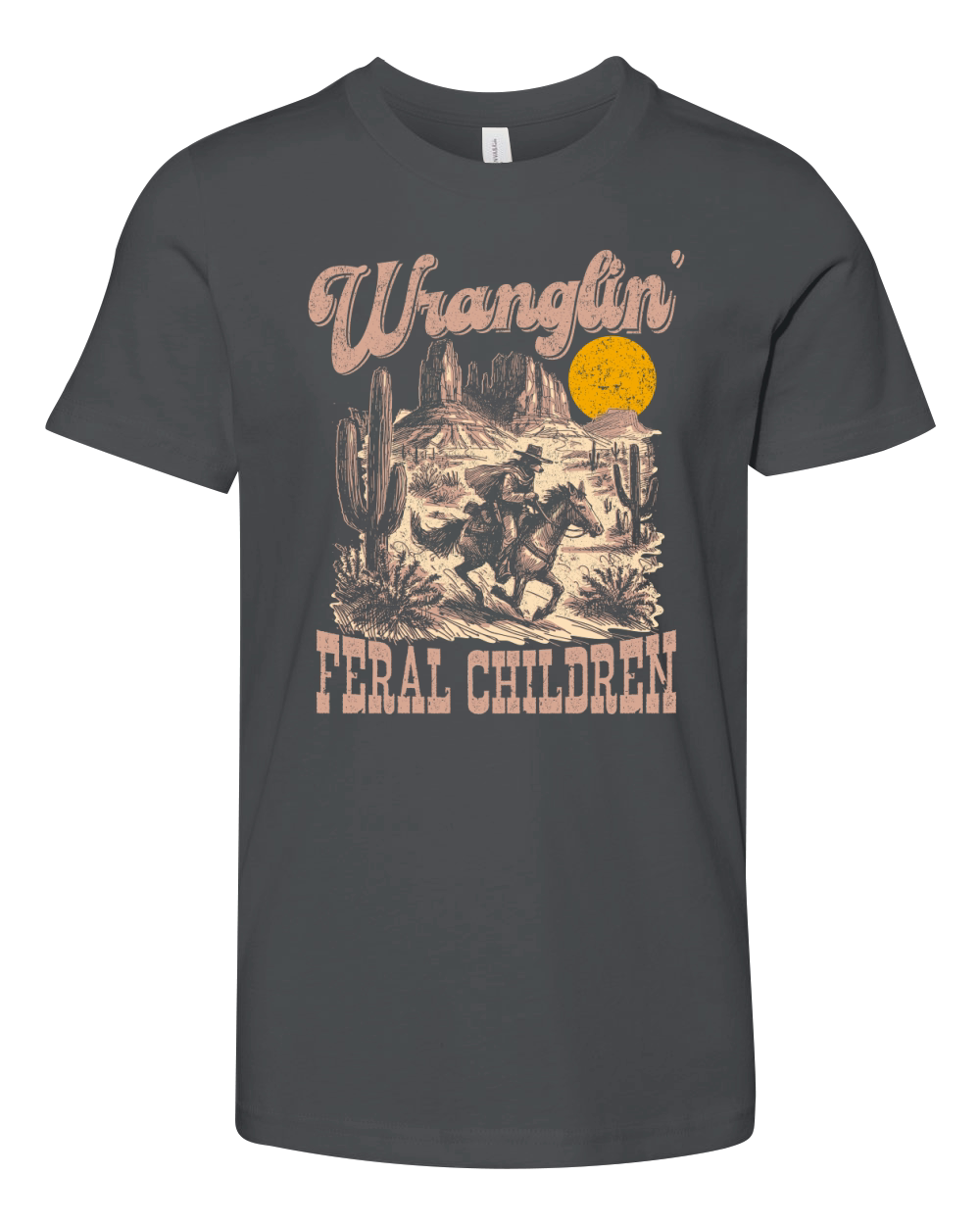 Raccoon Cowboy Color Youth Unisex Jersey Tee