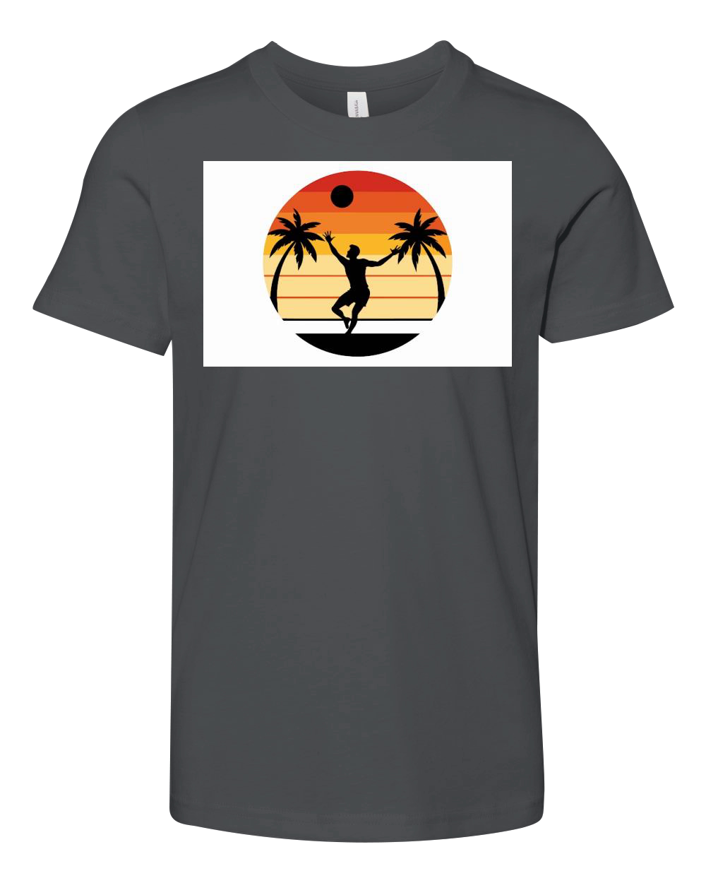 vibes t shirt design  black silhouette of volleyba (7) Youth Unisex Jersey Tee