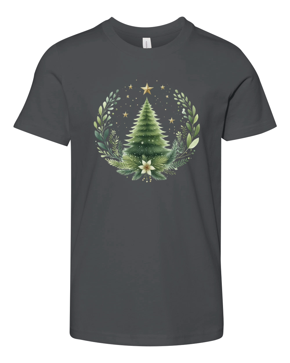 Watercolor Christmas tree Clipart 03 Youth Unisex Jersey Tee