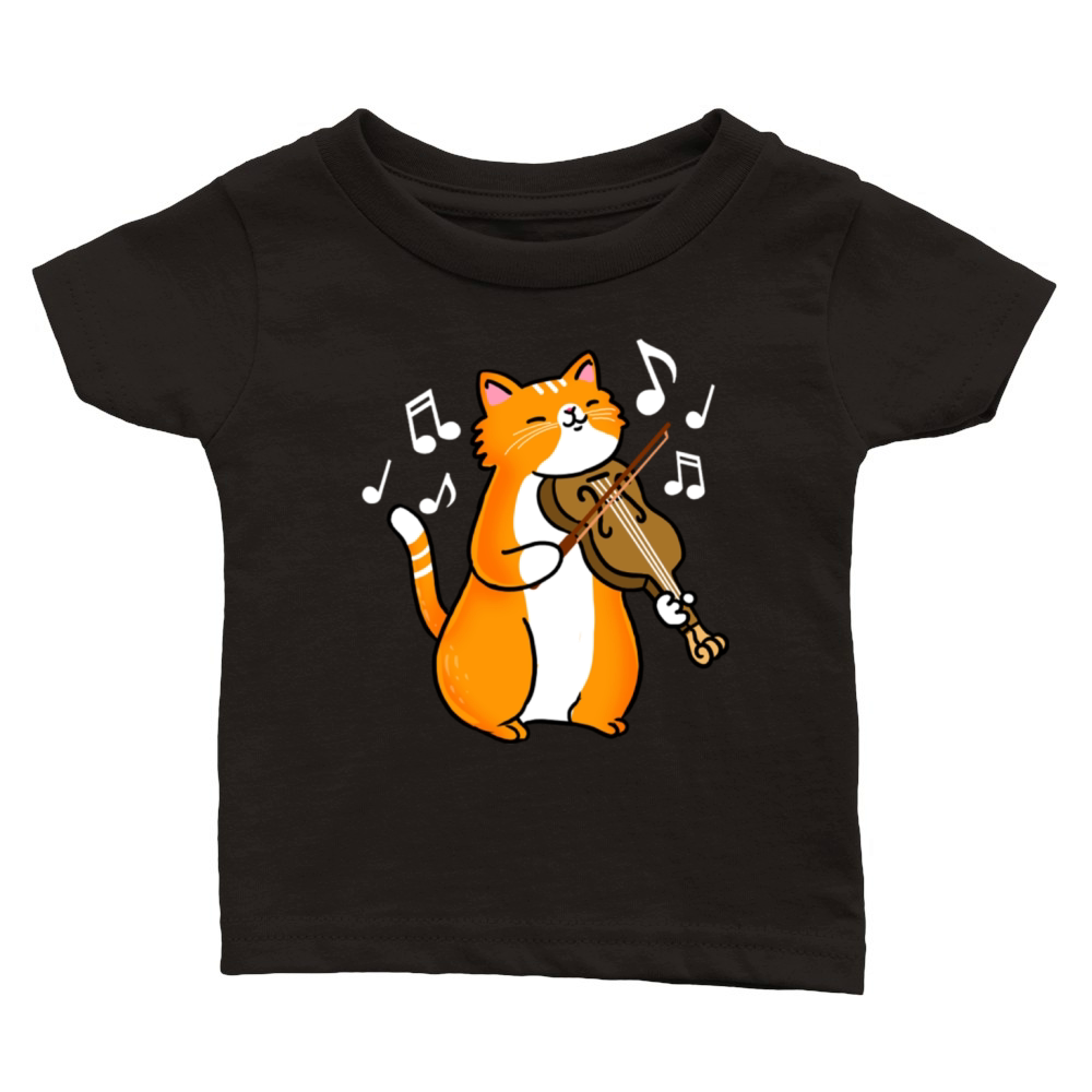 Cat Playing Violin For Violin Player Classic Baby Crewneck T-shirt