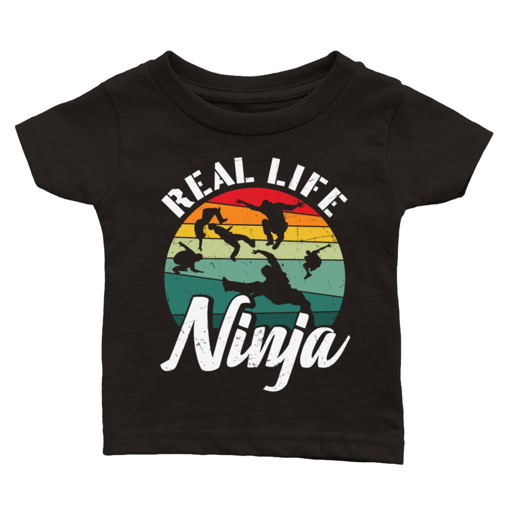 Parkour Real Life Ninja Gym Retro Vintage Classic Baby Crewneck T-shirt