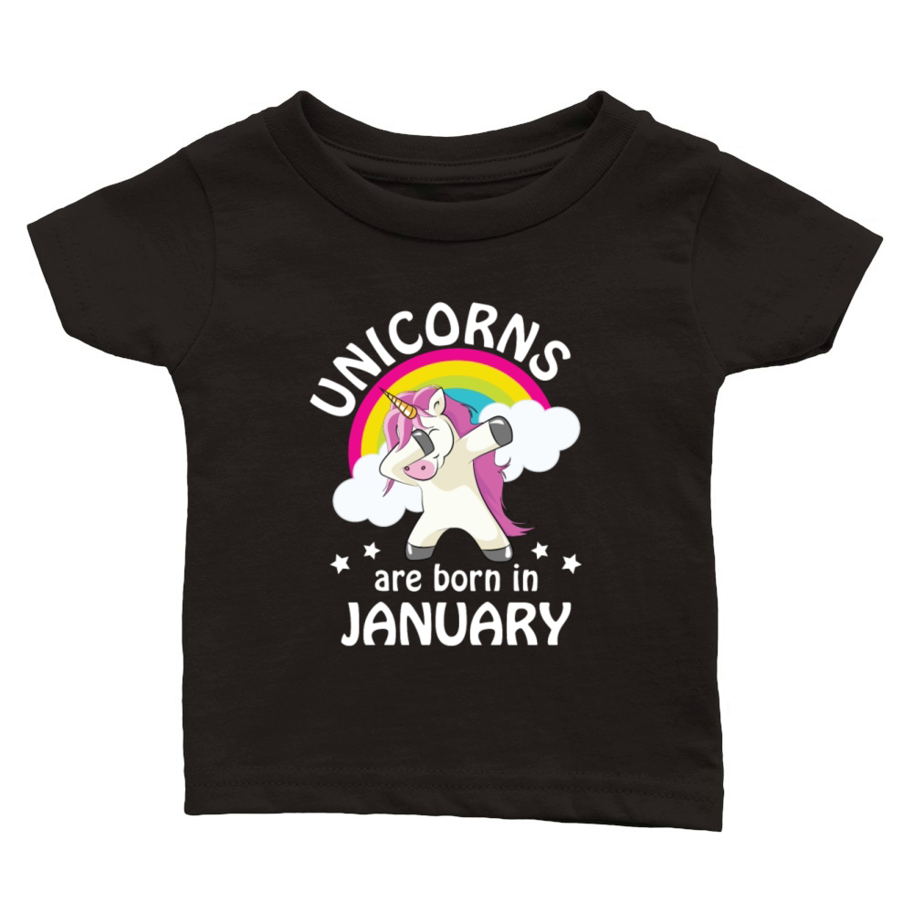 Unicorns are Born in January Classic Baby Crewneck T-shirt