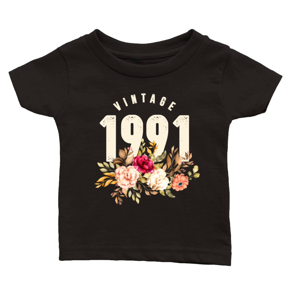 Vintage 1991 30th Birthday Est 1991 Classic Baby Crewneck T-shirt