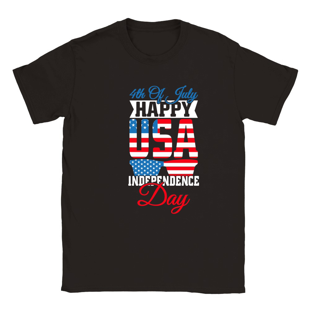 4th of July happy USA Independence Day 02 Classic Kids Crewneck T-shirt
