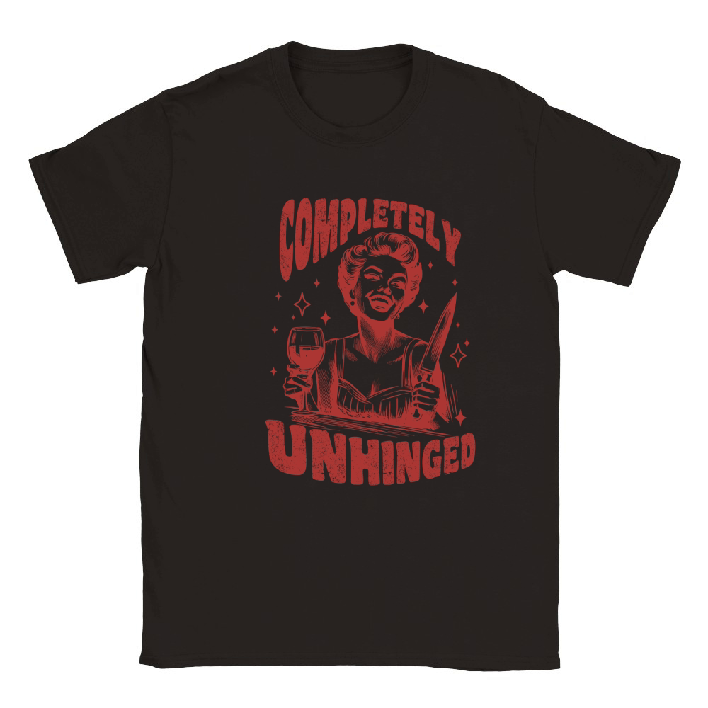 Completely Unhinged 90s Women L Red GR Classic Kids Crewneck T-shirt