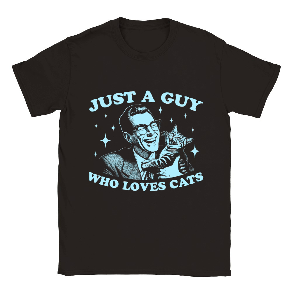 Just A Guy Who Loves Cats D Sky Classic Kids Crewneck T-shirt
