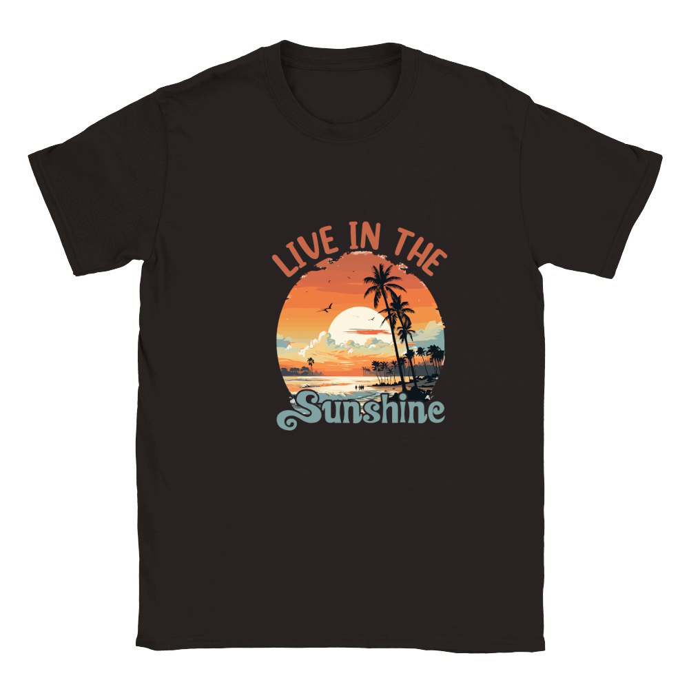 Live in the Sunshine T shirt Design Classic Kids Crewneck T-shirt